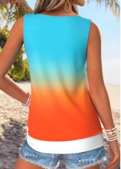 Hot Pink Fake 2in1 Ombre Sleeveless Tank Top | thumb picture 