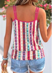 Multi Color Curved Hem Striped Strappy Camisole Top | thumb picture 