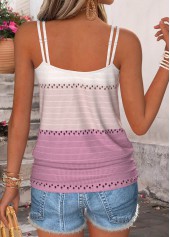 Pink Tummy Coverage Multi Stripe Print Strappy Camisole Top | thumb picture 