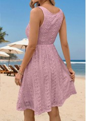 Pink Tummy Coverage Short Sleeveless Scoop Neck Dress | thumb picture 