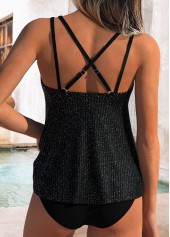 Tummy Coverage Circular Ring Black Tankini Top-No Bottom | thumb picture 