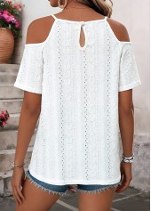 White Tummy Coverage Short Sleeve Round Neck T Shirt | thumb picture 