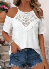 White Tummy Coverage Short Sleeve Round Neck T Shirt | thumb picture 