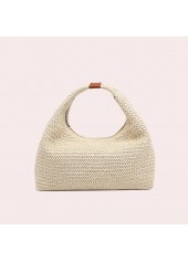 Beige Color Zip Detail Hand Bag