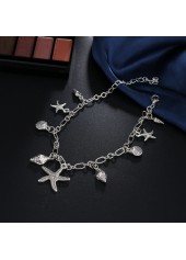 Silver Color Shell Alloy Detail Anklet | thumb picture 