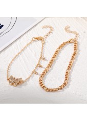 Golden Color Butterfly Alloy Detail Anklets | thumb picture 