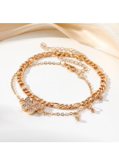 Golden Color Butterfly Alloy Detail Anklets | thumb picture 