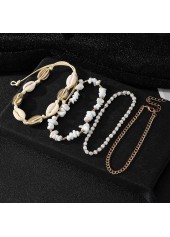 Beige Color Shell Alloy Detail Anklets | thumb picture 