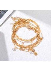 Golden Color Star Alloy Detail Anklets | thumb picture 
