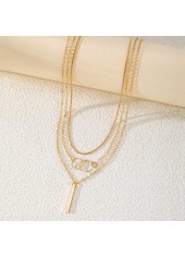 Golden Color Round Alloy Detail Necklace | thumb picture 