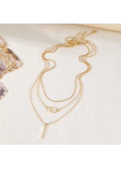 Golden Color Round Alloy Detail Necklace | thumb picture 