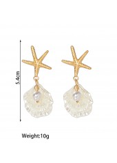 Golden Color Shell Pearl Detail Earrings | thumb picture 