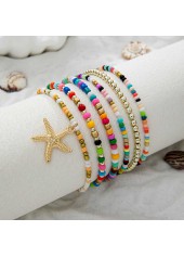 Multi Color Polyresin Detail Starfish Anklets | thumb picture 