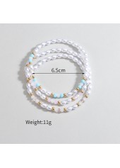 White Pearl Beaded Polyresin Anklet Set | thumb picture 