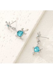 Neon Blue Turtle Starfish Alloy Earrings | thumb picture 