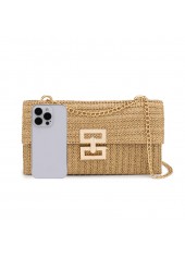 Light Camel Turnlock Chains Crossbody Bag | thumb picture 