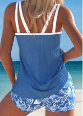 Tummy Coverage Mid Waisted Marine Life Print Tankini Set | thumb picture 