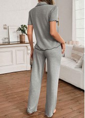 Grey Short Sleeve Lounge Top and Pants | thumb picture 