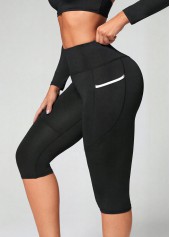Black Stretch Skinny Elastic Waist High Waisted Sports Bottom | thumb picture 