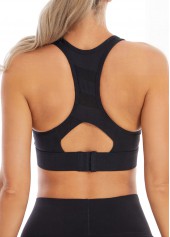 Black Scoop Cut Out Sports Bra | thumb picture 