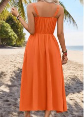 Orange Maxi Surplice Strappy Scoop Neck Dress | thumb picture 