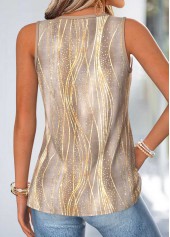 Light Green Tropical Plants Print Tummy Coverage Tank Top | thumb picture 