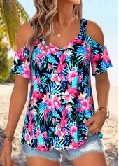 Multi Color Tummy Coverage Floral Print T Shirt | thumb picture 