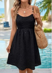 Black Tummy Coverage Short Strappy Round Neck Dress | thumb picture 