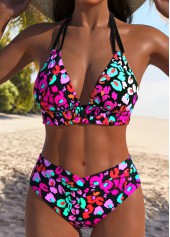 Multi Color Mid Waisted Animal Print Bikini Set | thumb picture 