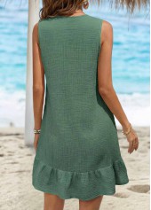 Sage Green Short Tummy Coverage Strappy V Neck Dress | thumb picture 