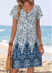 Multi Color African Tribal Print Short Tummy Coverage Dress