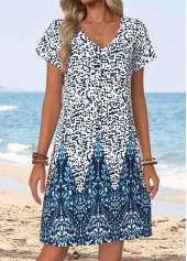 Multi Color African Tribal Print Short Tummy Coverage Dress | thumb picture 