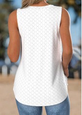 White Tummy Coverage Sleeveless V Neck Tank Top | thumb picture 