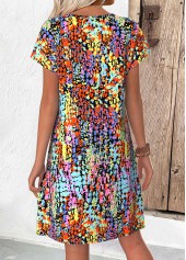 Multi Color Short Tummy Coverage V Neck Dress | thumb picture 