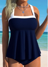Navy Mid Waisted Tummy Coverage Tankini Set | thumb picture 