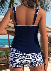 Navy Mid Waisted Tummy Coverage Tankini Set | thumb picture 