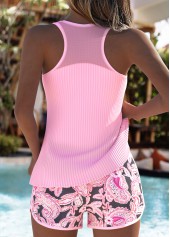 Light Pink Mid Waisted Tummy Coverage Tankini Set | thumb picture 