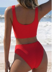 Coral Low Waisted Pull On Bikini Set | thumb picture 