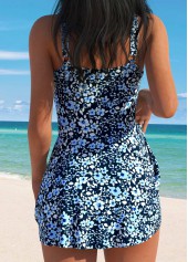 Blue Tummy Coverage Ditsy Floral Print One Piece Swimwear | thumb picture 