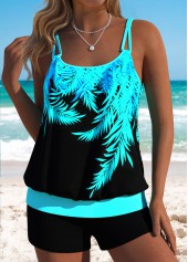 Cyan Low Waisted Tummy Coverage Tankini Top-No Bottom | thumb picture 