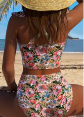 Multi Color Mid Waisted Pull On Bikini Set | thumb picture 