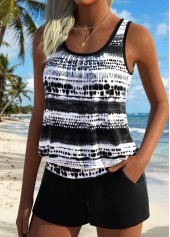 Black Mid Waisted Tummy Coverage Tankini Set | thumb picture 
