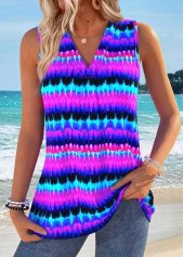 Multi Color Ombre Tummy Coverage Sleeveless Tank Top | thumb picture 