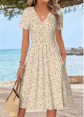 Multi Color Ditsy Floral Print Tummy Coverage Dress | thumb picture 