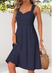 Navy Tummy Coverage Strappy Bandeau Dress | thumb picture 