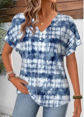 Blue Tie Dye Print Tummy Coverage T Shirt | thumb picture 