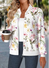 Multi Color Tummy Coverage Floral Print Track Jacket | thumb picture 