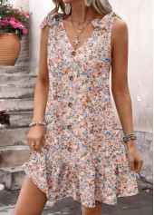 Multi Color Ditsy Floral Print Short Tummy Coverage Dress | thumb picture 