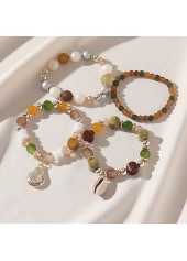 Multi Color Shell Glass Bracelet Set | thumb picture 