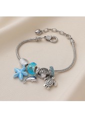 Light Blue Turtle Dolphin Alloy Bracelet | thumb picture 